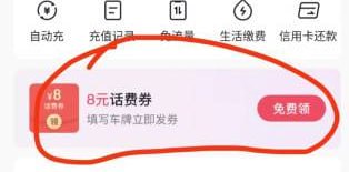抖音-我的钱包-手机充值抖音-我的钱包-手机充值-看下有没有这个卷，有的话2充10话费，车牌随便输