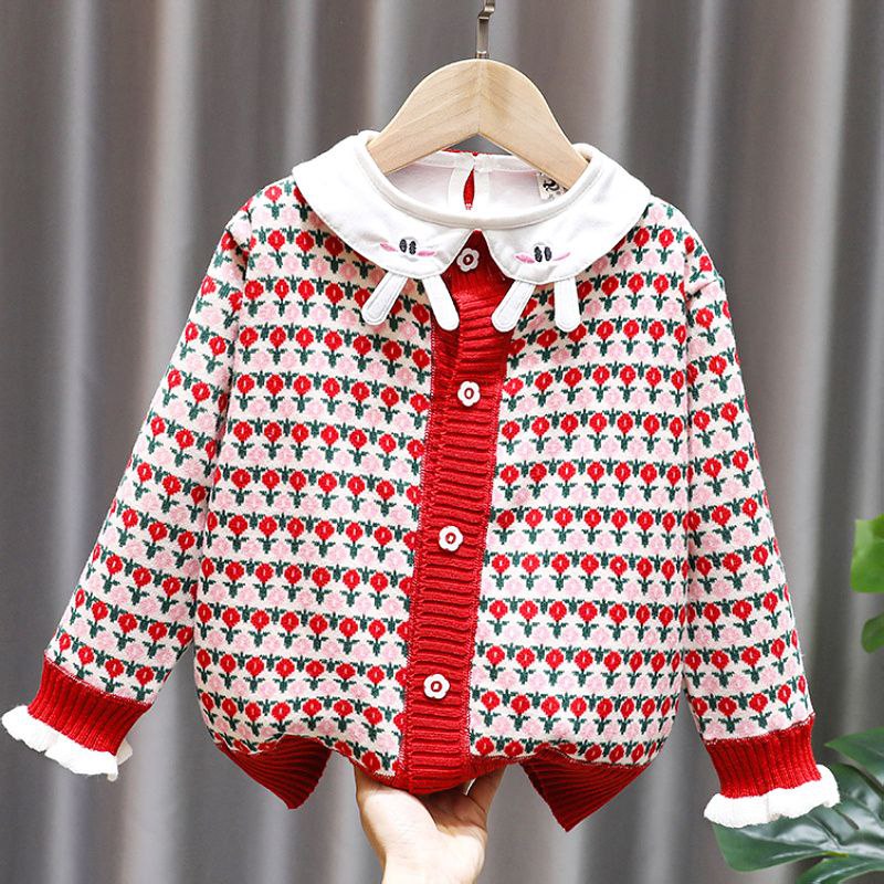 #衣服 #儿童衣服 #打底衫 小中大童女童开衫春秋外套针织单排扣圆领打底衫2023新款一体加绒【包邮】【市场价】 39.90 元【券后价】 29.9 元【下单链接】
